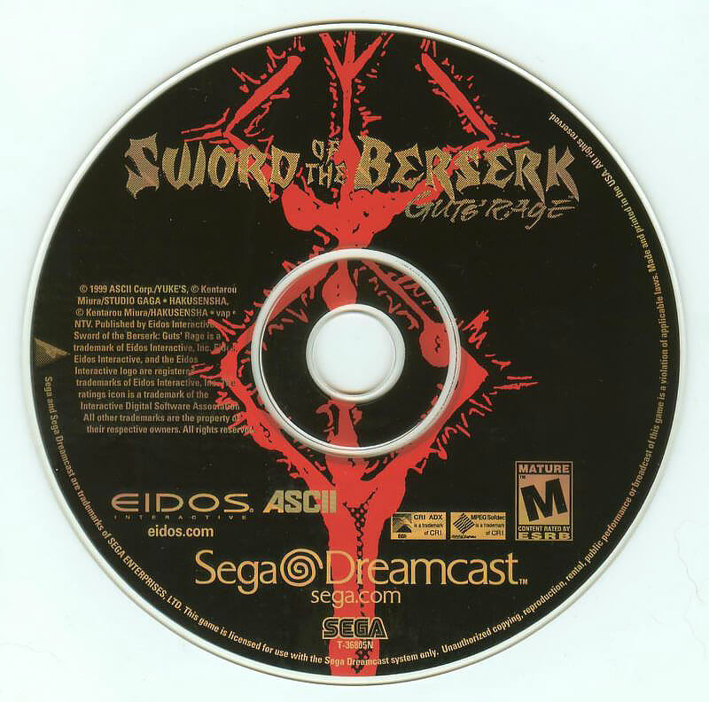 Лицензионный диск Sword of the Berserk Guts Rage для Dreamcast